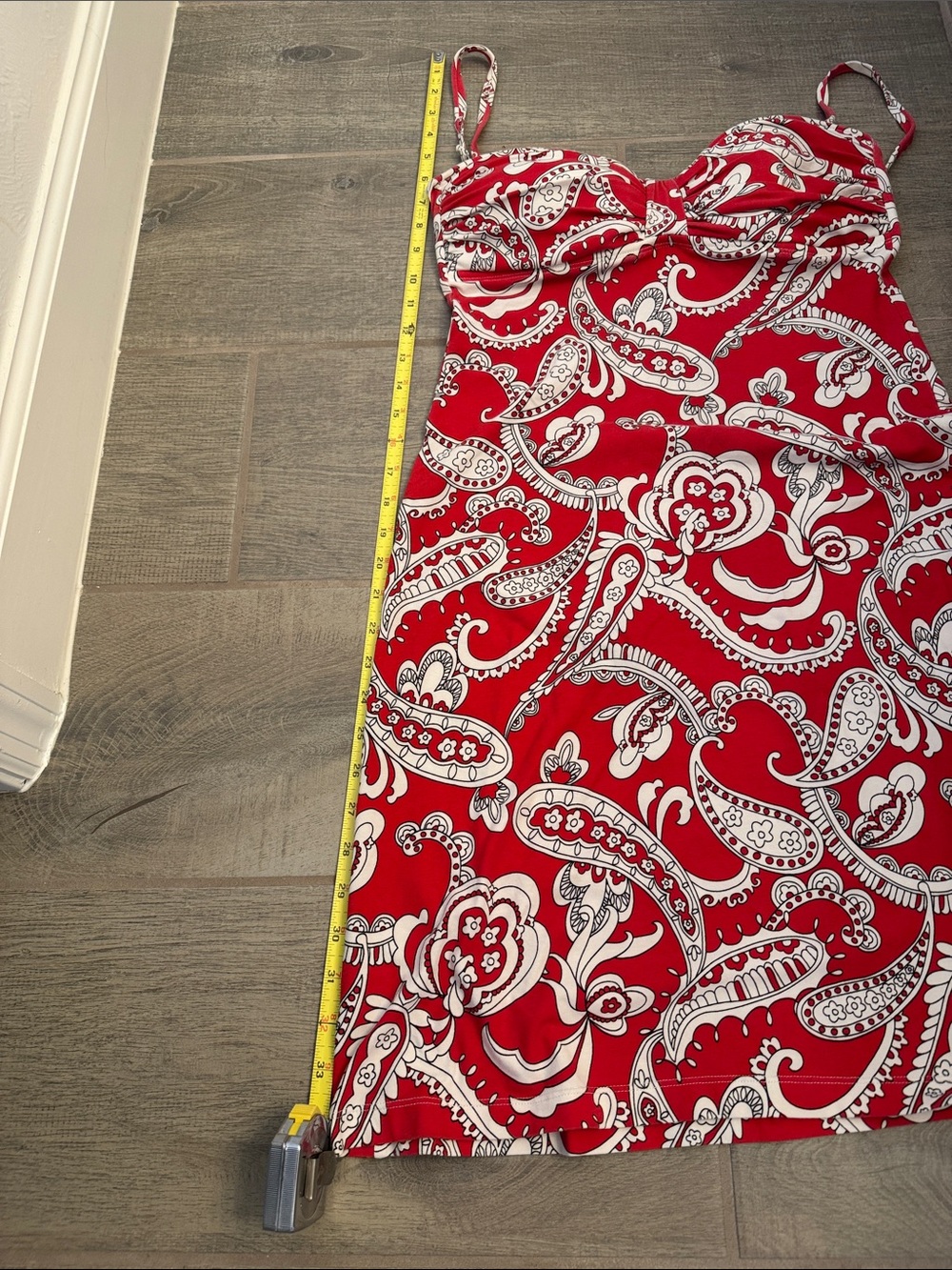 Tommy Bahama Red and White Paisley Cotton Sundress - Picture 9 of 10